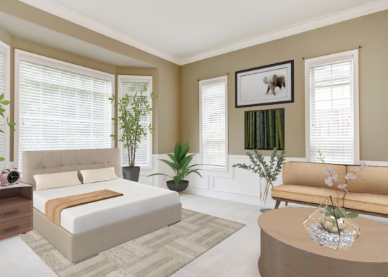 Cute plant beige room ❤️ Design Rendering