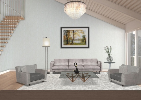 Sala de TV (Moderna) Design Rendering