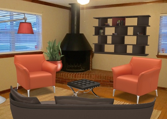 Plymouth house lr orange chairs 3 Design Rendering
