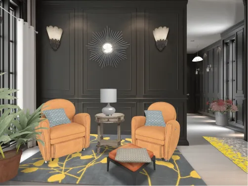 sitting area in alcove