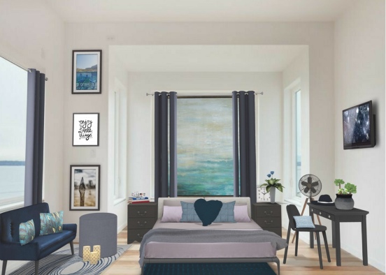 Seaside blue ~ guest room Design Rendering