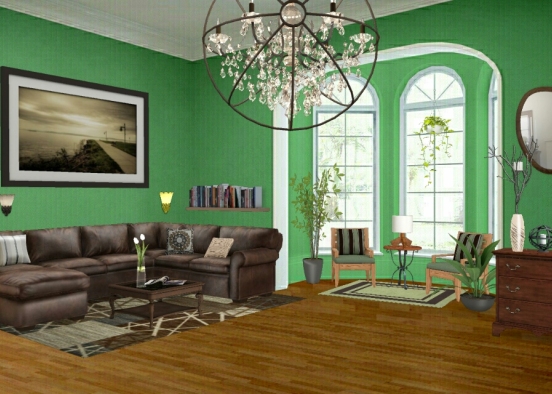 Green гостиная  Design Rendering