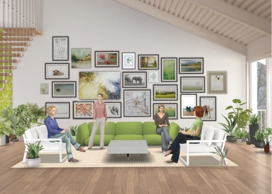 Eco-friendky living room Design Rendering
