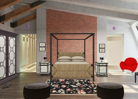 Dormitorio ecleptico. Design Rendering