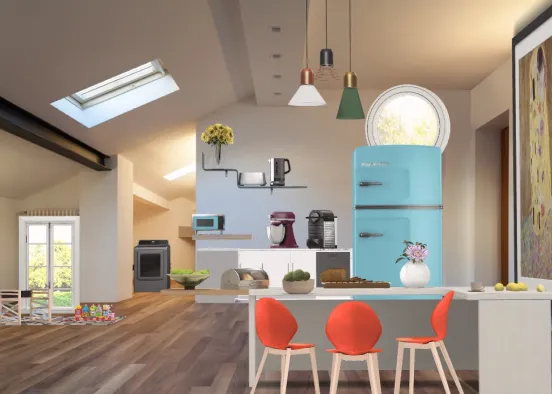 # family kitchen  Renderização de Design