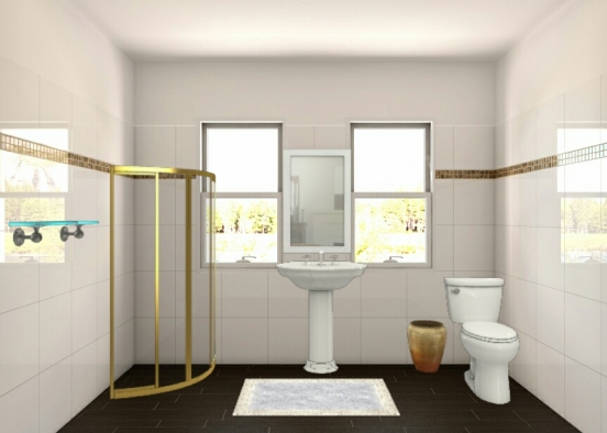 Banheiro simples  Design Rendering