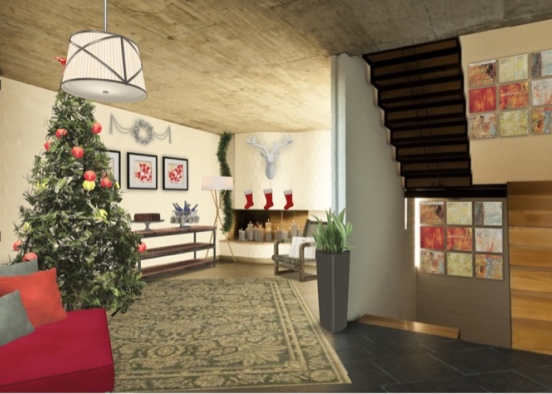 Christmas in a vintage home  Design Rendering
