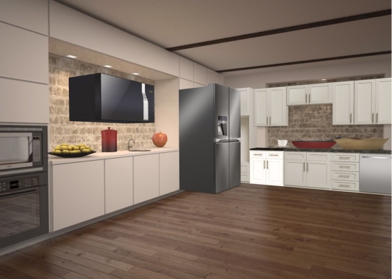 Huge Kitchen for a big family Design Rendering