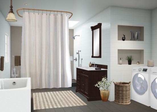 Bathroom and laundry room  Design Rendering