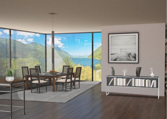 dinning room in the mountains Design Rendering