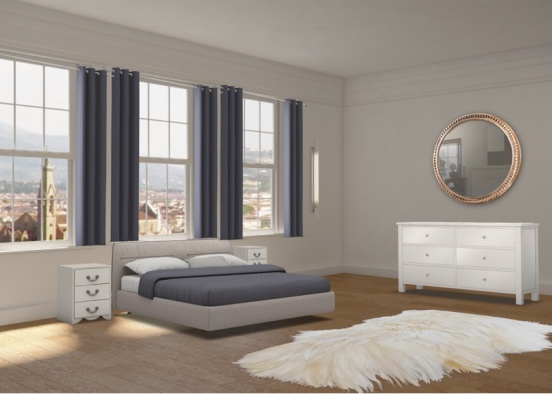 grey bedroom Design Rendering