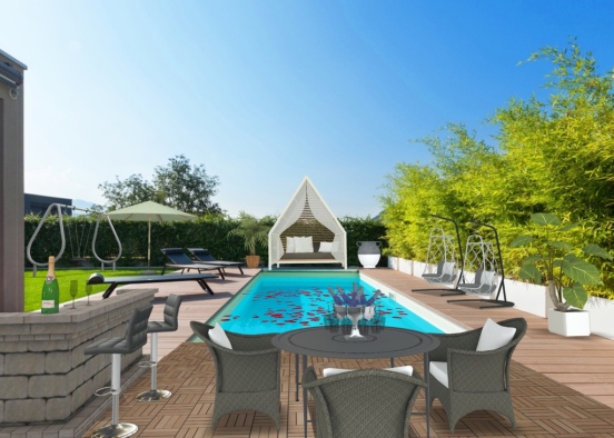 backyard with swimmingpool 😍 Design Rendering
