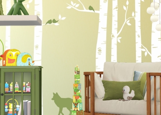 Baby Room 🐦 Green Birds 🐦 Design Rendering
