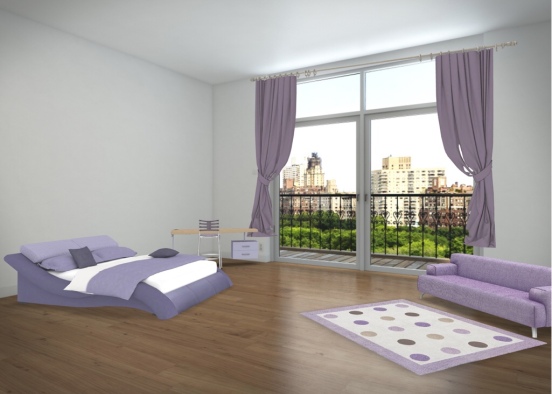 Incomplete Lavender. Bedroom Design Rendering