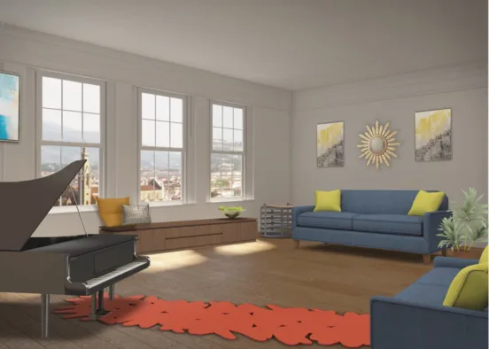 Living room in new york Design Rendering