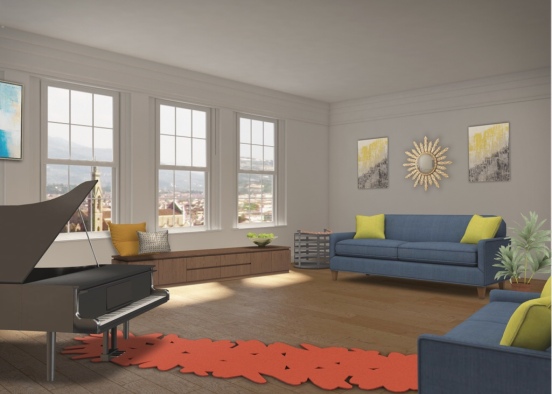 Living room in new york Design Rendering