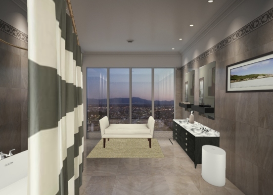 Bathroom lounge Design Rendering