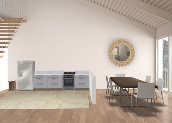 dining r00m aNd kitcH3n Design Rendering