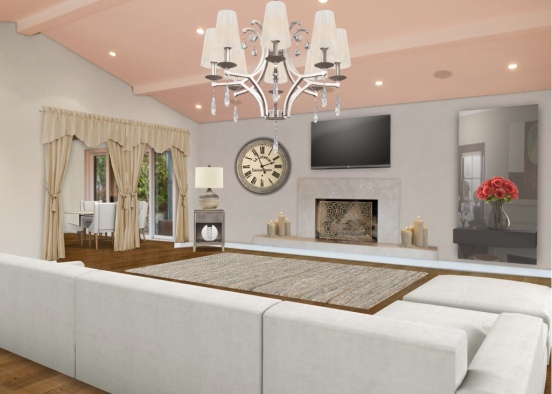 Modern airy living room  Design Rendering