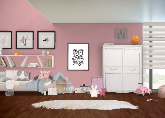 Little girl’s bedroom. Design Rendering