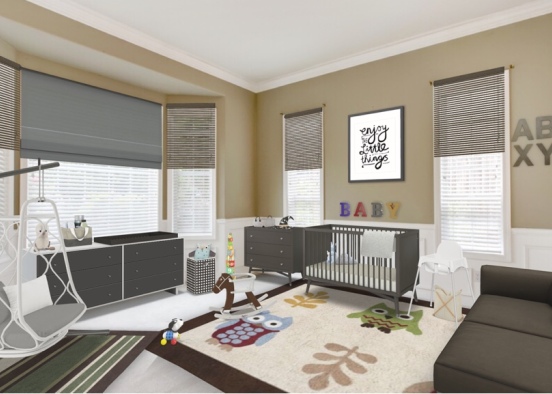 Gender neutral baby’s nursery  Design Rendering