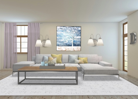 The Denver Family Living Room Design Rendering