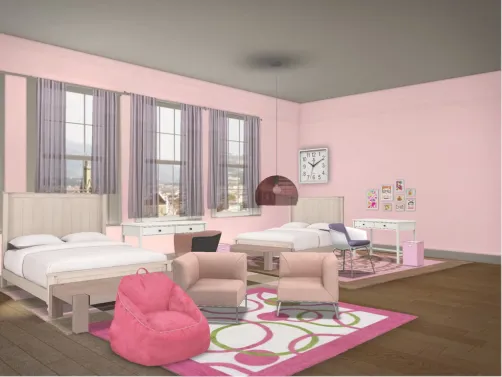 Sisters pale pink room