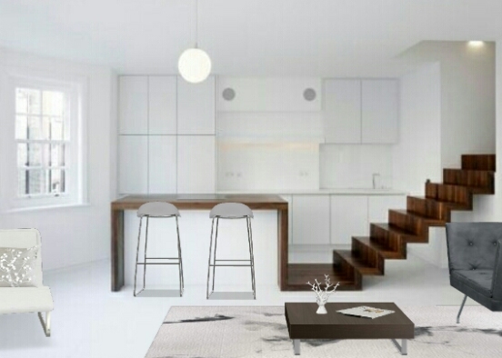 Wood, Grey and White  Design Rendering