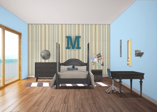Blue tumblr room Design Rendering