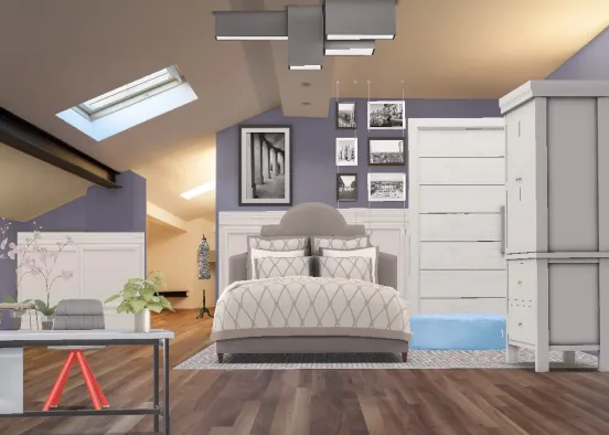 # Grey bedroom  Renderização de Design