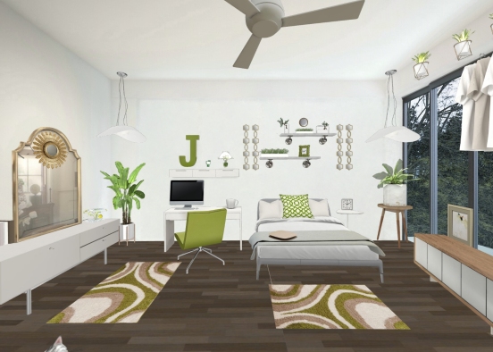 Nature ● Green inspired bedroom ● Design Rendering