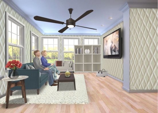 Urban Family Room Design Rendering