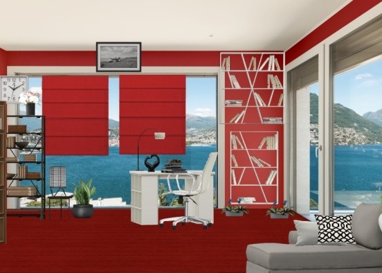 Study room#library📚#Redlove2 Design Rendering