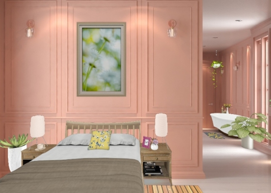 Rose Bedroom Design Rendering