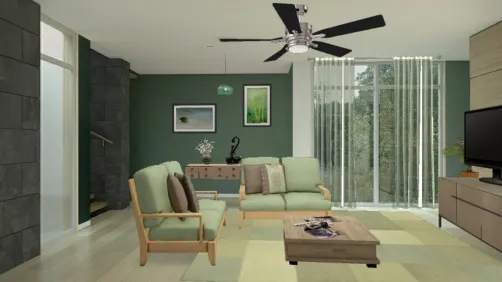 The lime green room