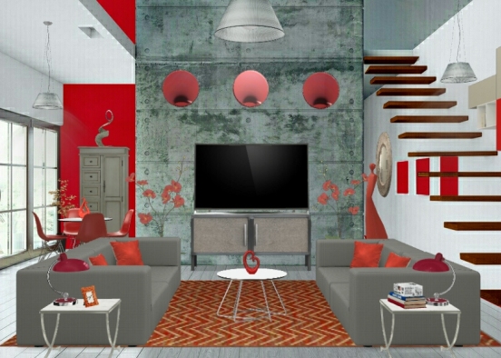Red modern Design Rendering