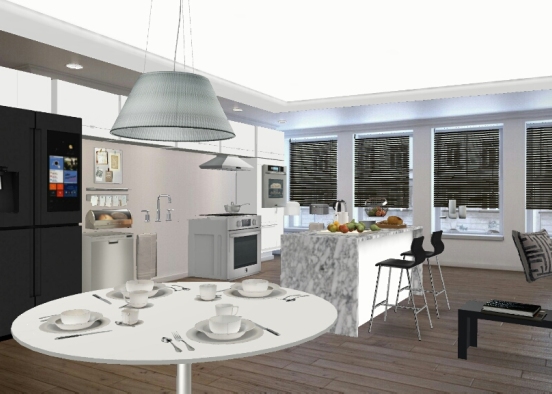 Grey kitchen Design Rendering