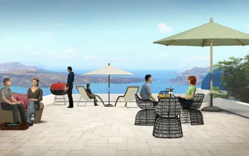Outdoor beach patio