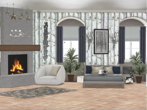 Winter birch bedroom