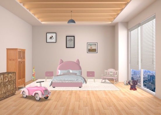 Girl toddlers bedroom Design Rendering