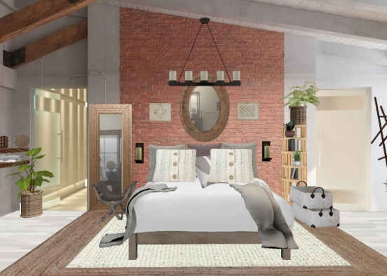 Natural bedroom Design Rendering