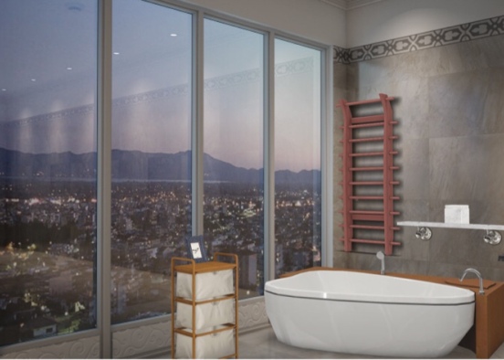 Luxurious bath over the city Design Rendering