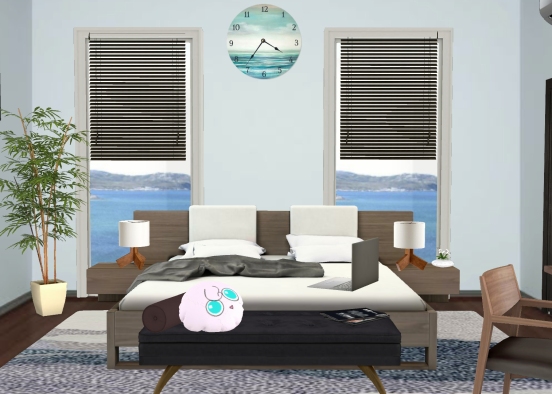 Ocean View Bedroom Design Rendering