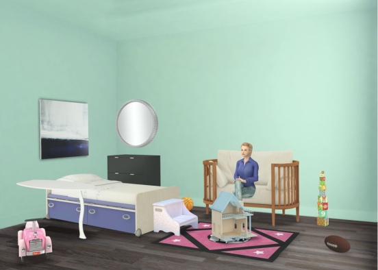 this is a room for kids to play and rest. Design Rendering