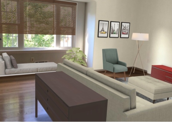 Living room with chaise 1 Design Rendering