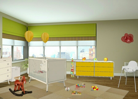 Bedroom for baby Design Rendering