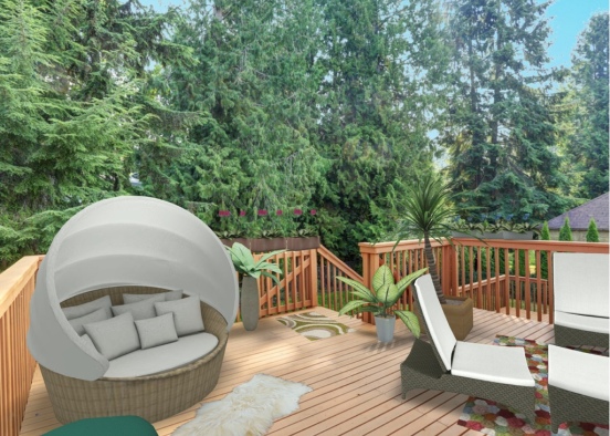 outdoor forest balcony  Design Rendering