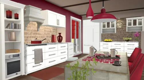 Cocina en rojo