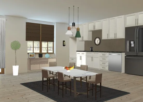 Uma cozinha simples e aconchegante  ❤🥂🥘 Design Rendering