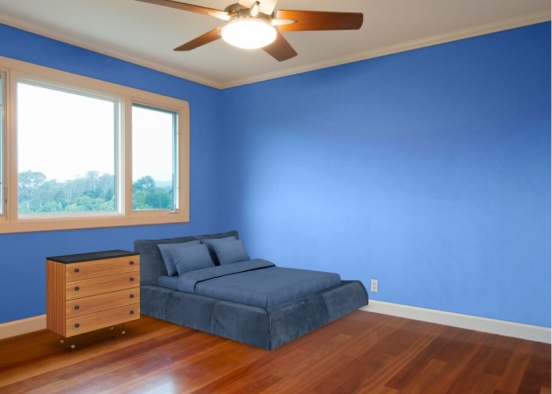 Blue bedroom  Design Rendering
